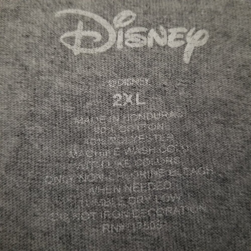 Disney Lilo & Stitch Women 2XL Gray Graphic Wild One Short Sleeve Cutoff Crop To - Picture 2 of 9
